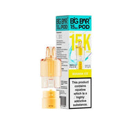 Big Bar 15K Pro Banana Ice prefilled pods with 15000 puffs, nic salt e-liquid, mesh coil and refill container